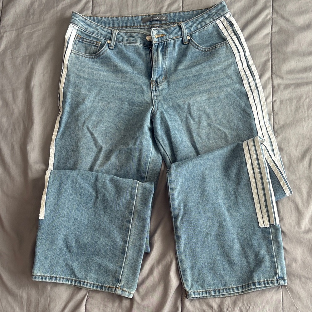 Blue Jeans with White Stripes